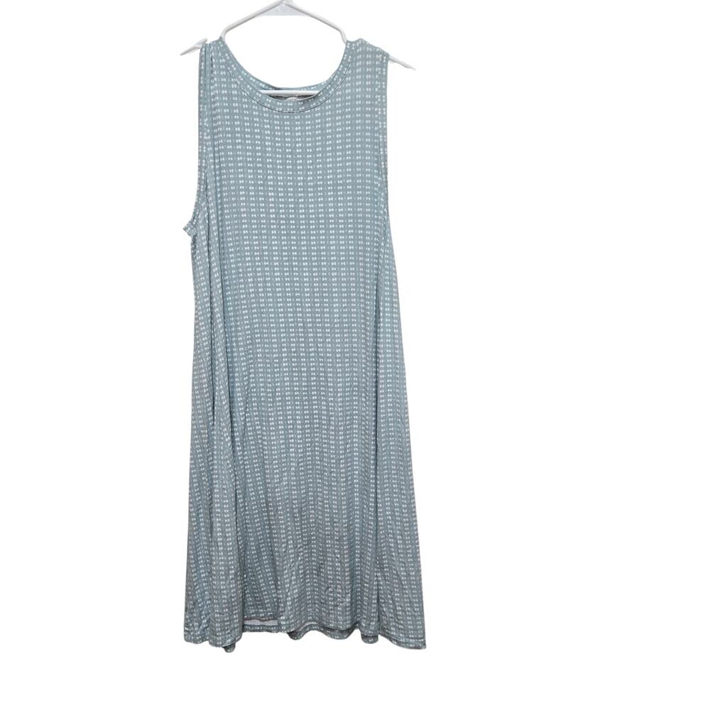 LOFT Outlet Blue Print Swing Dress Medium